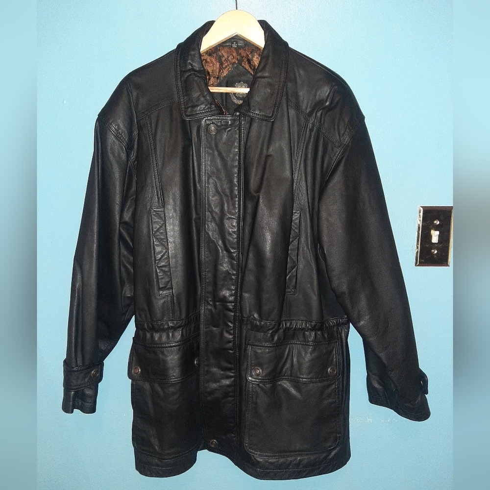 Leather topcoat by Pelle